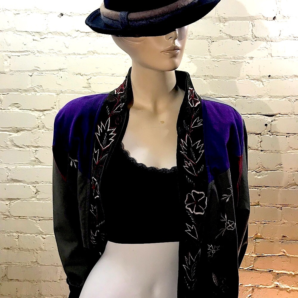 XL Embroidered Patchwork Jacket